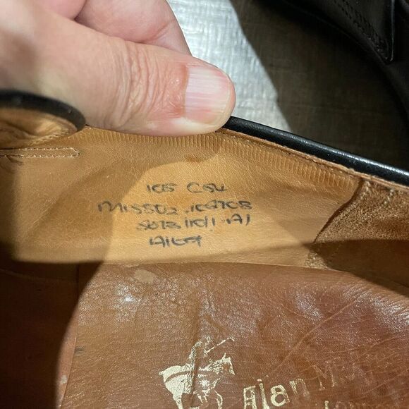 Alan McAfee Mens 10.5 C Black Leather Macaflex Loafers Dress Shoes Made England - Picture 6 of 14